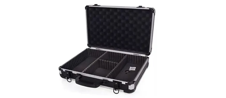 Mala de liga de alumínio portátil funcional, caixa de ferramentas de armazenamento de arma de brinquedo, personalizável, odm, plástico, eva, caixa de vôo