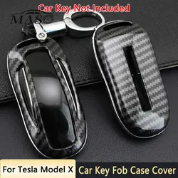 1PC Carbon Fiber ABS Car Key Fob Shell Cover for Tesla Model X 2016 2017 2018 2019 2020 2021 2022 2023 Accessories