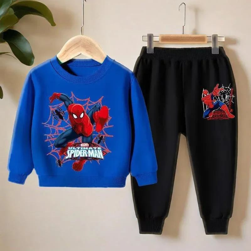 2025 Nuovi bambini Felpe casual Ragazzi Bambino Cartoon Abbigliamento Girocollo Stampa comica Pullover Pantaloni 2 pezzi Tute a maniche lunghe