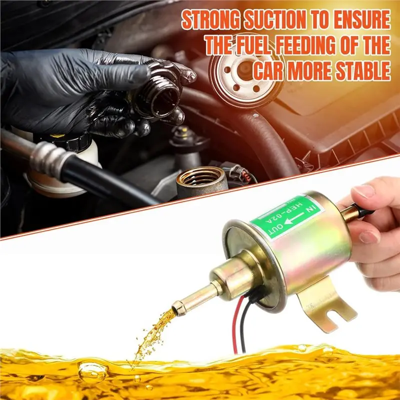 طقم مضخة الوقود الكهربائية ABJJ (12 فولت) قطعتان من الضغط المنخفض 3-6 رطل لكل بوصة مربعة غاز وديزل مضمن مع مرشحين و8 مشابك خرطوم