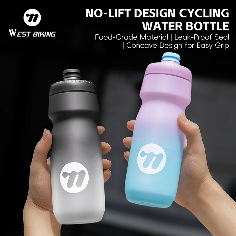 WEST BIKING Colorful Gradient Outdoor Cycling Bottle Lightweight Bike Water Kettle 550ml/650ml MTB Road Bike Accessories