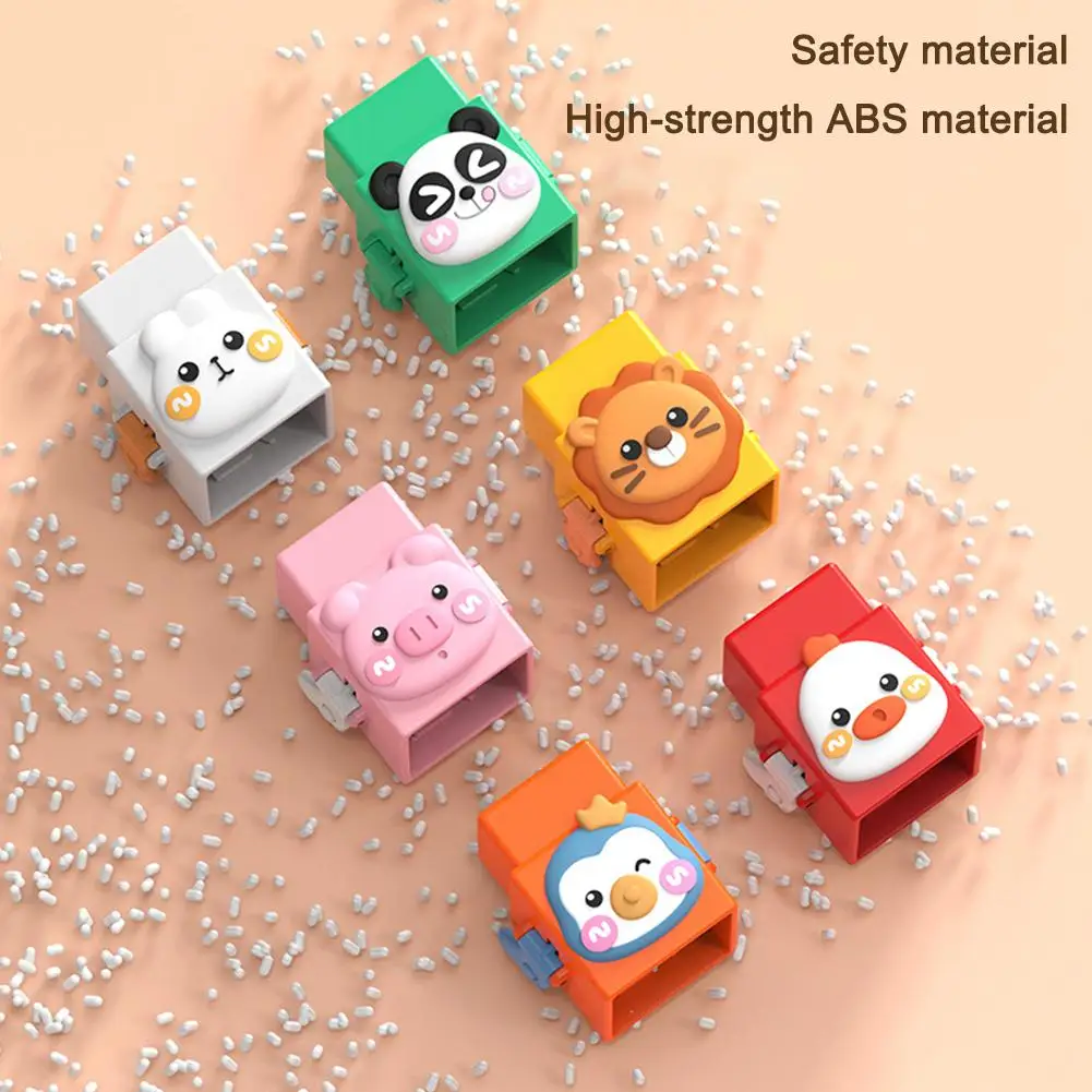 Kids Fine Motor Training Animal Stacking Game Animal Wing Press Decompression Game Building Blocks Toys 3D Cube Animal Bath Toys