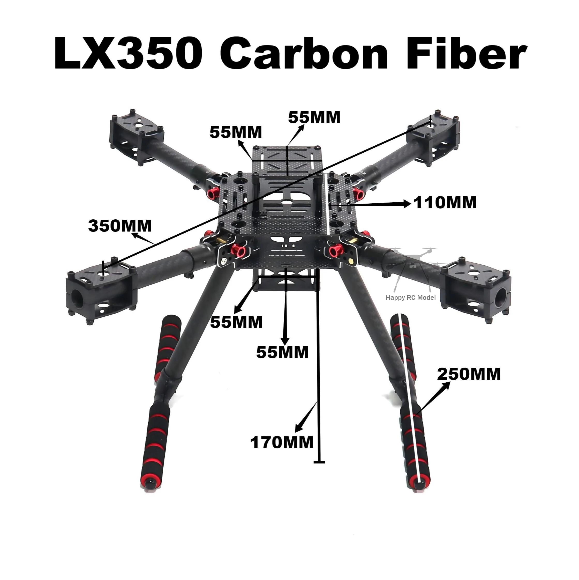 Cadre Happy LX350 PRO avec drone 350 pro cadre 350 pour Multicopter RC 4 axes FPV quadrirotor Heli multi-rotor avec train d'atterrissage