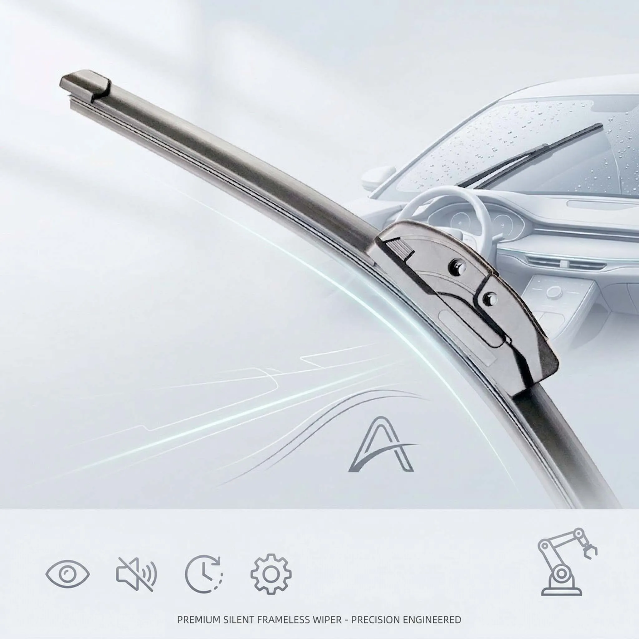 

Universal 3rd Gen Car Wiper Blades J/U Hook Boneless Windshield Wipers Double Rubber for Toyota Corolla Hyundai 14" 16" 18"-26"