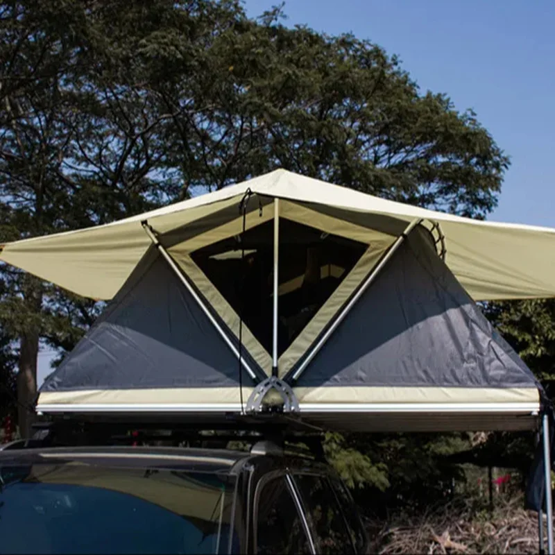High Quality Wholesale Oxford Soft Shell Rooftop Tent Foldable Four Season Waterproof For SUV With Telescopic Ladder 5cm/7cm Mat