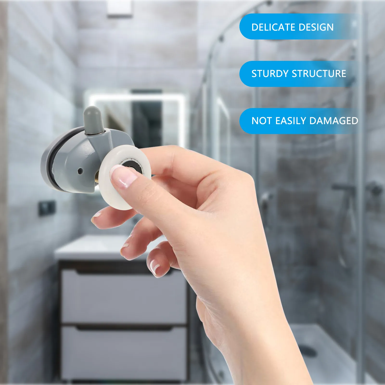 4Pcs Premium Shower Door Sliding Rollers Precision Engineered Glass Door Runners Noise Free Smooth Operation Bathroom Hardware