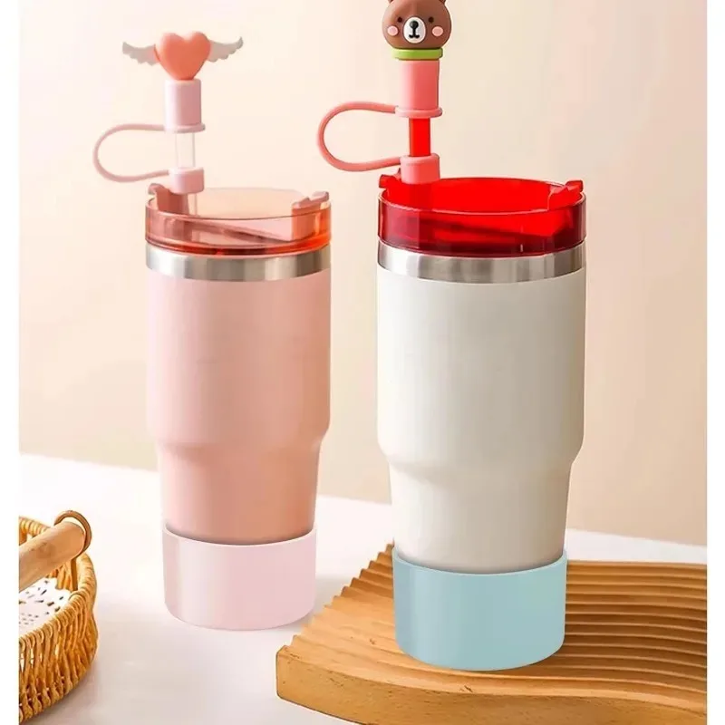 Protecteur de bottes en Silicone pour tasse d'eau, 2 pièces, manchon inférieur antidérapant, manchon de Base de tasse Simple et moderne pour accessoire de tasse Stanley