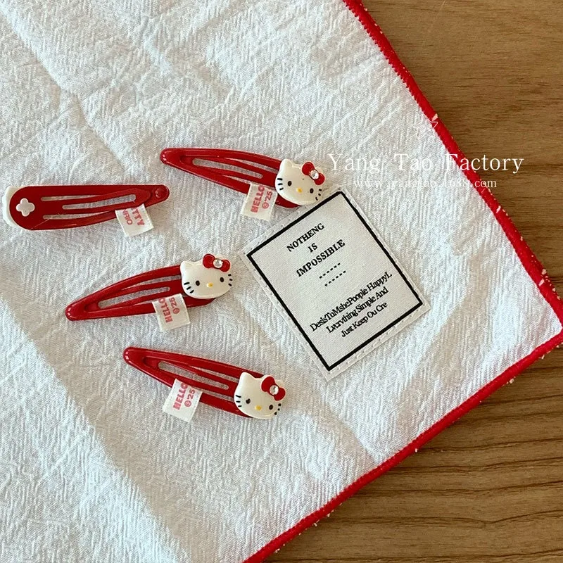 4 قطع مرحبا كيتي كليب فتاة القلب الجانب كليب الانفجارات كليب لطيف الكرتون إكسسوارات الشعر النساء الملحقات بالجملة النساء المنتجات #4