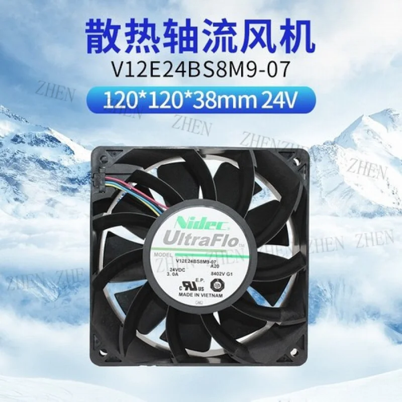 Y  FOR V12E24BS8M9-07 12038 12cm 24V 3.0A Inverter Violent Cooling Fan 4-wire