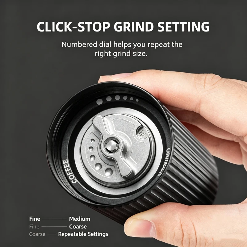 Four-Piece Hand Coffee Grinder Set—Manufacturer Wholesale: Hand-Crank, Portable, Adjustable, Steel-Core, Seven-Star
