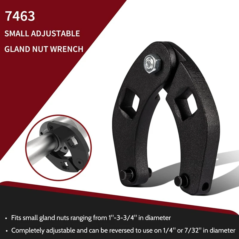 Hydraulic Gland Nut Wrench Set Of 2 1266 & 7463 Hydraulic Cylinder Spanner Wrench With Gloves,Towel,Pins & Hex Wrenches