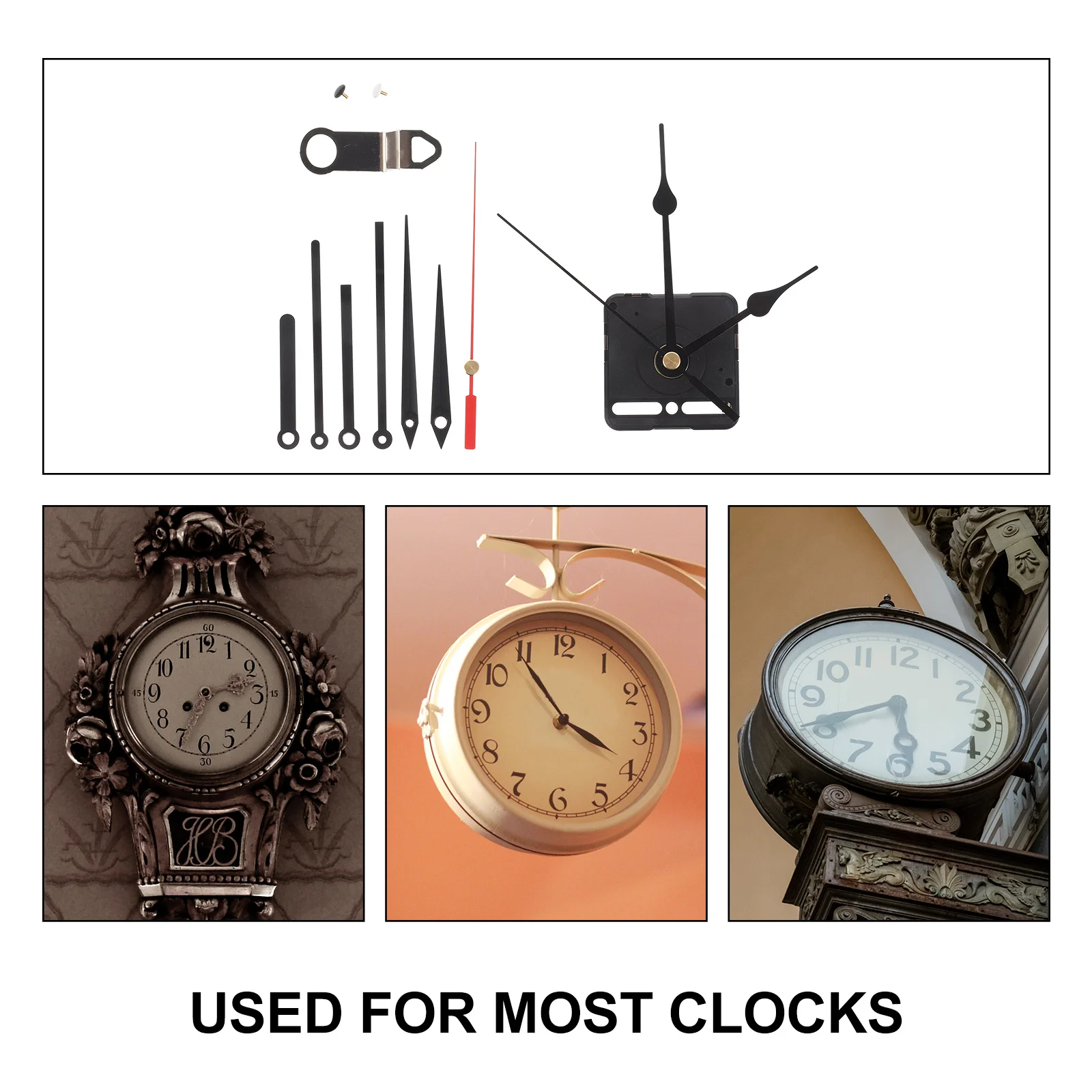 

1Set Metal Clock Movement with Hour Minute Second Hands Silent Wall Clock Mechanism Replacement DIY Repair Kit
