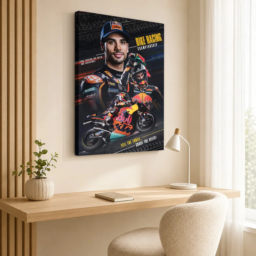 Miguel oliveira Racing Canvas Painting Poster Customized Photo Retro Automotive Canvas Wall Art for Garage Decor Ready to Hang