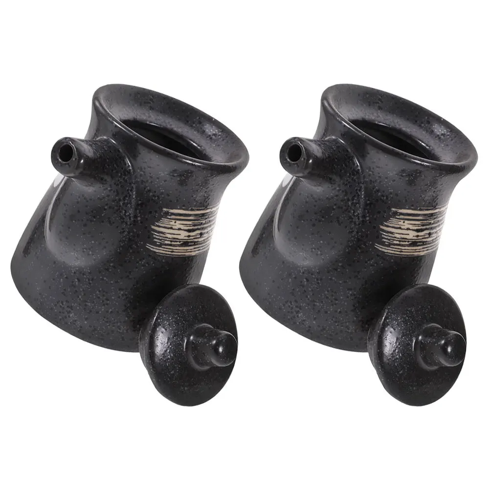 

2Pcs Soy Sauce Vinegar Bottle Ceramic Dispenser Oil Container Kitchen Supplies Condiment Jar Soy Sauce Bottle Vinegar Containers