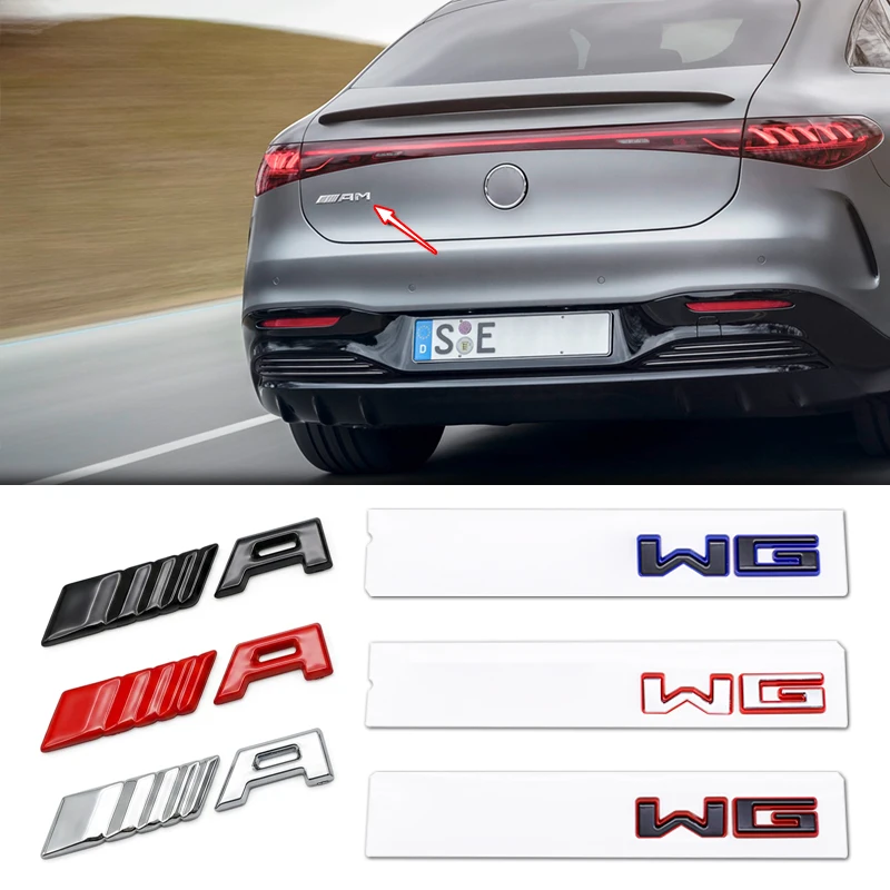 3D ABS Schwarzer Auto-Heckklappen-Emblem-Aufkleber mit Buchstaben für Mercedes Benz AMG A B C E CLA C63 C63S E53 GT Tuning – Detail 1