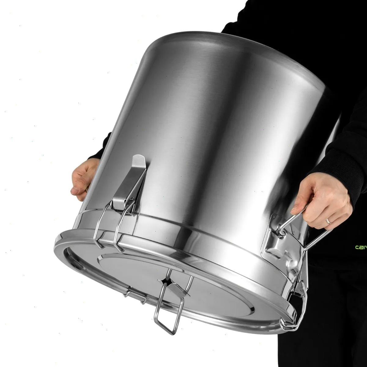 8.7Gal 304 Stainless Steel Materials Container, Food Storage  Airtight Canister 13.78*13.78inch,  Large Capacity Bucket for Kitchen