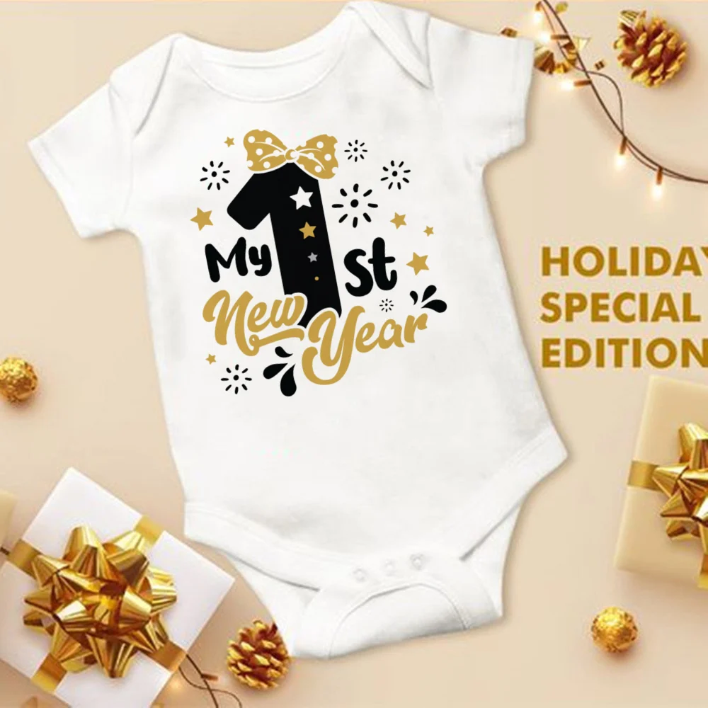 My 1st New Year Baby Romper Hello 2024 Happy New Year Toddler Jumpsuit Baby Gift Cute Holiday Clothes New Years Eve Outfits