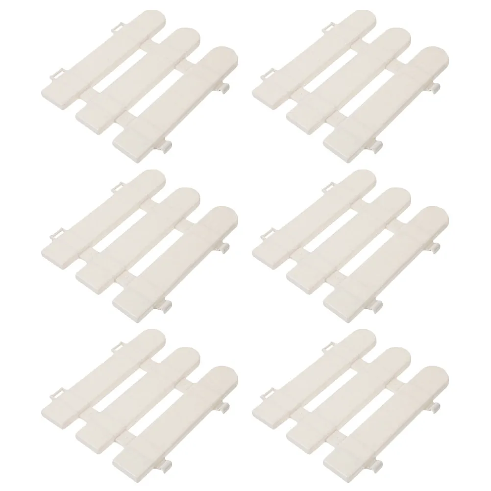 

6Pcs White Plastic Landscaping Fence for Garden Edging Patio Courtyard Rock Garden Planters Sidewalks Decorative Outdoor Border
