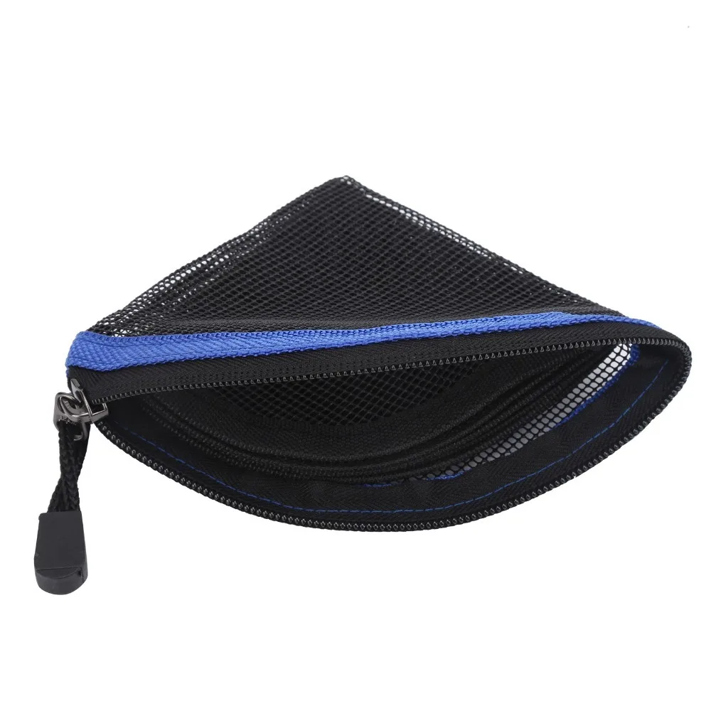 7 Slots Fishing Line Storage Wallet Zippered Closure Nylon Material Fishing Line Packet Wallet Mesh Structure Lightweight Design
