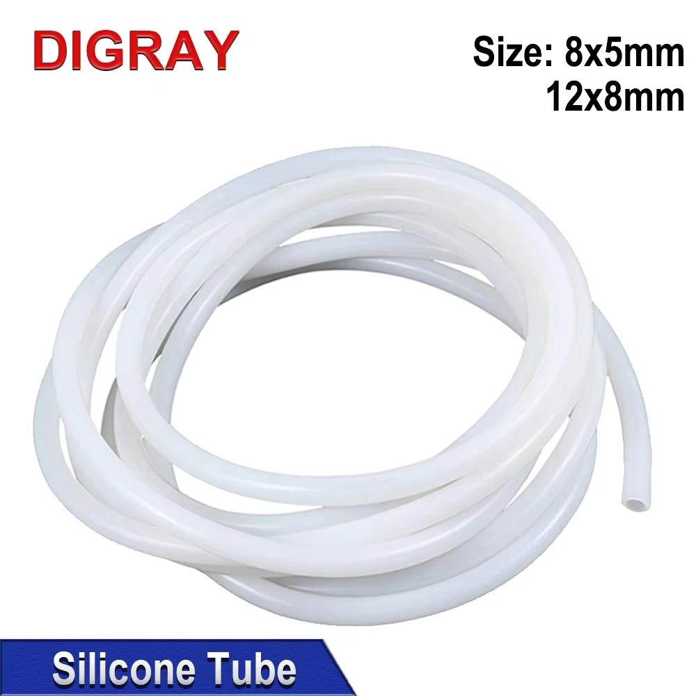 

DIGRAY 20 Meters Silicone Tube 5x8mm 8x12mm Water Pipe Flexible Hose For Water Sensor & Air Pump & Water Chiller &Co2 Laser Tube