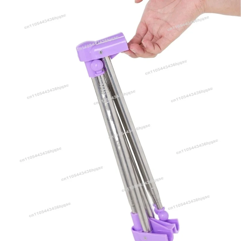 Telescopic Folding Indoor Balcony Floor-to-ceiling Stainless Steel Clothes Drying Rod Storage Artifact