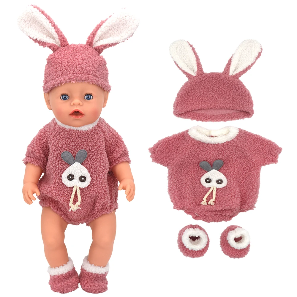 43cm Baby Doll Clothes Animal Romper 17 inch Dolls Clothes Children Xmas Gift Toys Wears