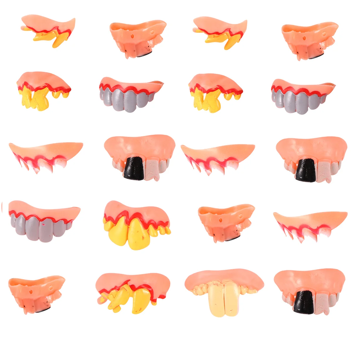 

20 шт., костюм для взрослых, протезы, Хэллоуин, зубы, модель для вечеринки, искусственные сувениры для косплея