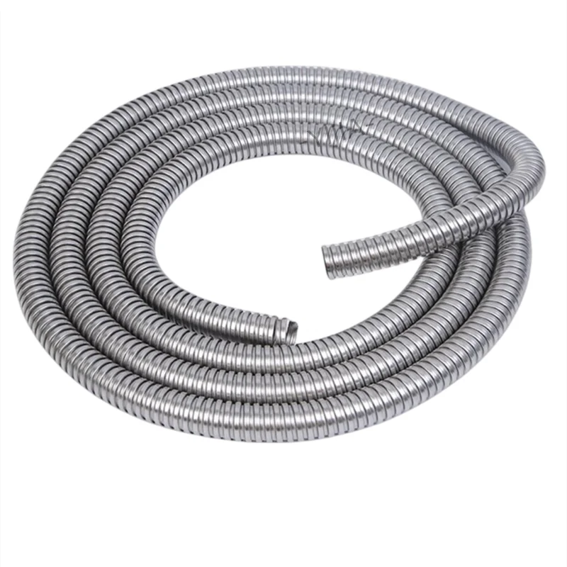 1M 4-13mm 304 Stainless Steel Corrugated Pipe Wire Line Cable Conduit Protect Threaded Hose Rat-proof Pipe Sleeve Home Hardware