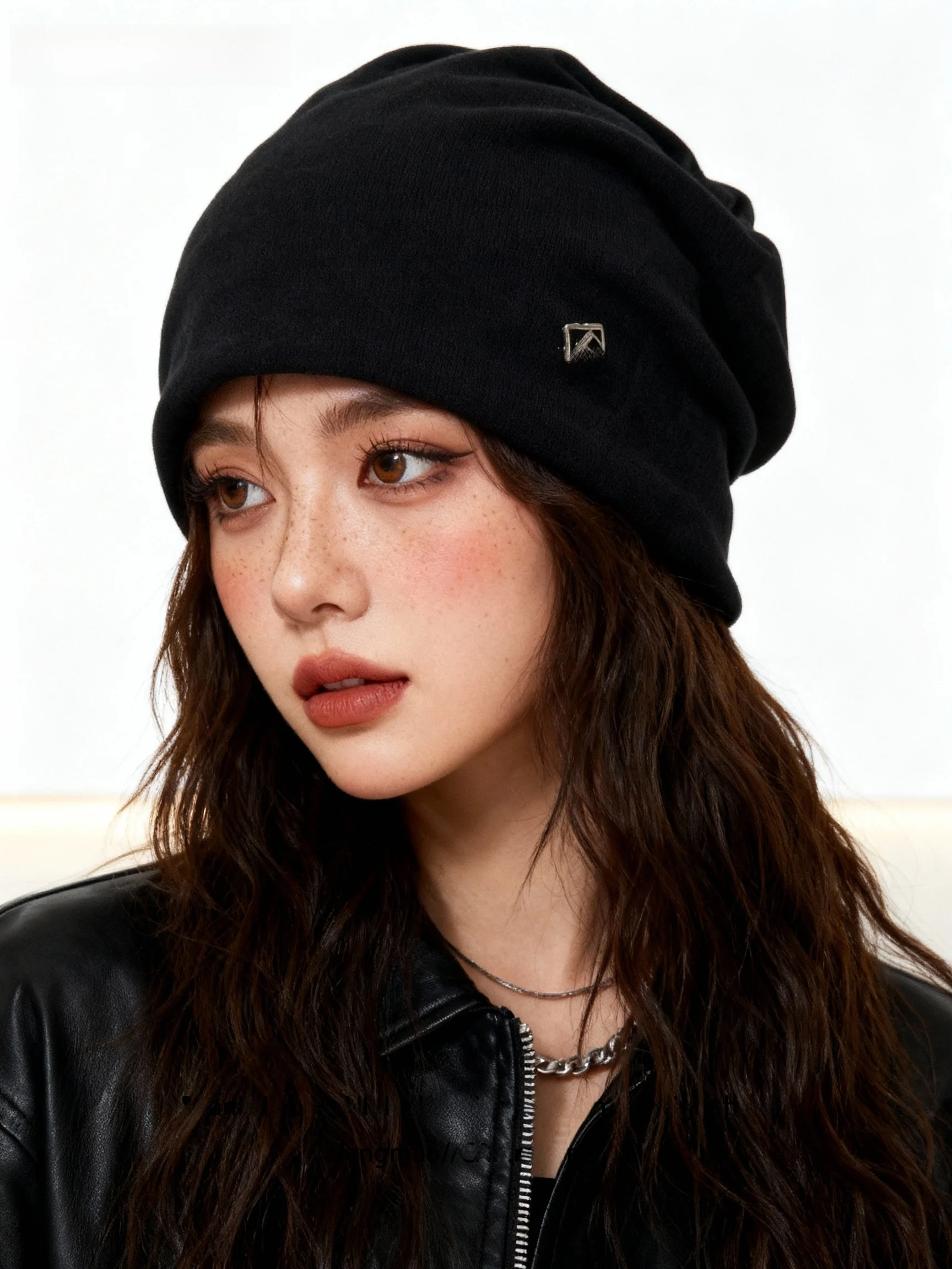 B Letter Lab Hat Women's Large Circumference Tumble Hat Vintage Style Windproof Polyester Fiber Cap for Travel And Autumn