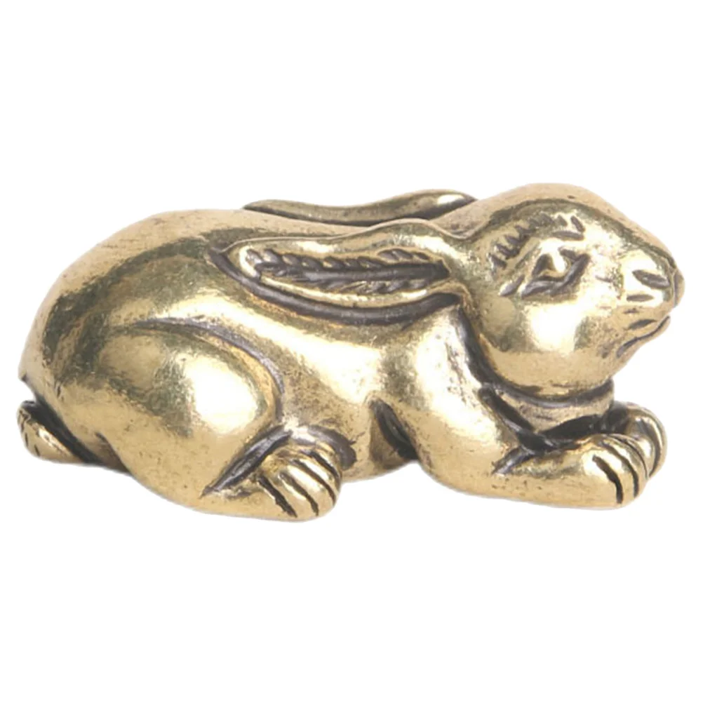 

Zodiac Rabbit Ornament Decorations Brass Bunny Figurine Craft Statue Small Creative Mini