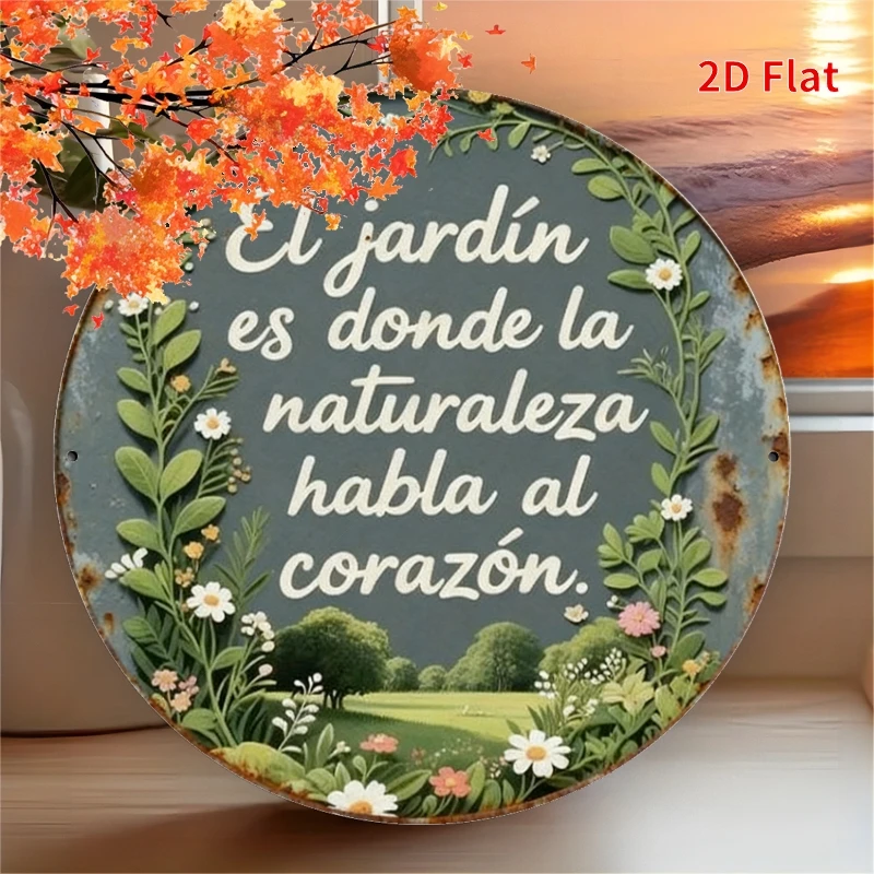2D Flat, [ New Product Recommendation] 2D Flat- Panel Printing, 1- Pc Vintage Aluminum Sign- Spanish Garden, 8x12 Inchesis Perfe