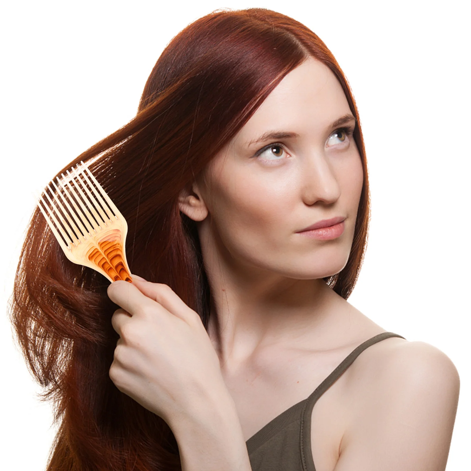 

Hair Pick Comb Coffee Color Smooth No Frizz Volume Lift Curl Separator Styling Tool for Manageable Healthy Hair