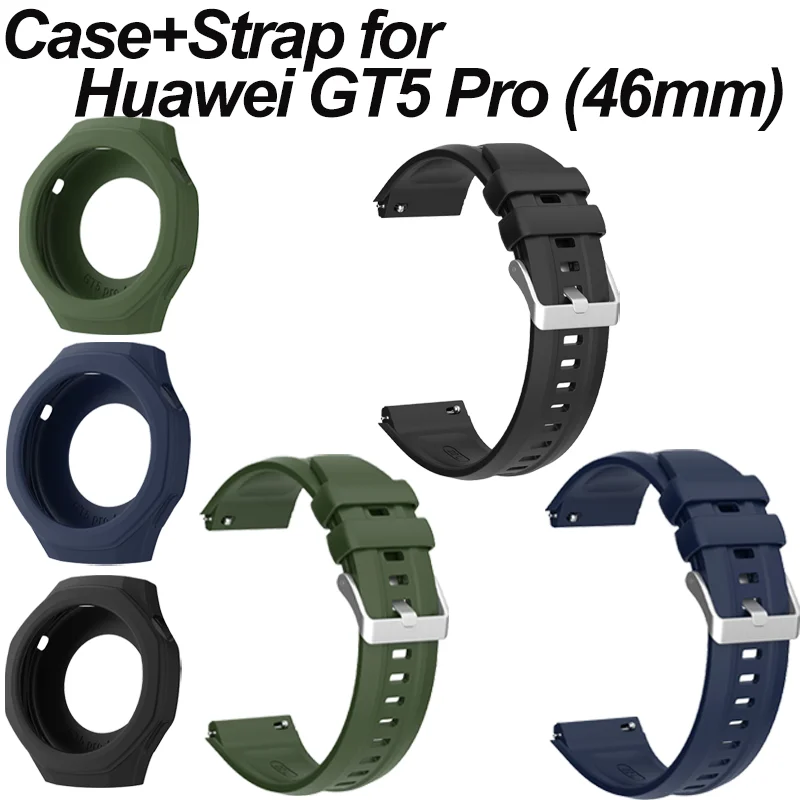 Armband für Huawei Watch GT 5 Pro 46MM, Smartwatch-Armbänder, Armband für Huawei GT5 Pro, Silikonband mit farblich passendem Gehäuse