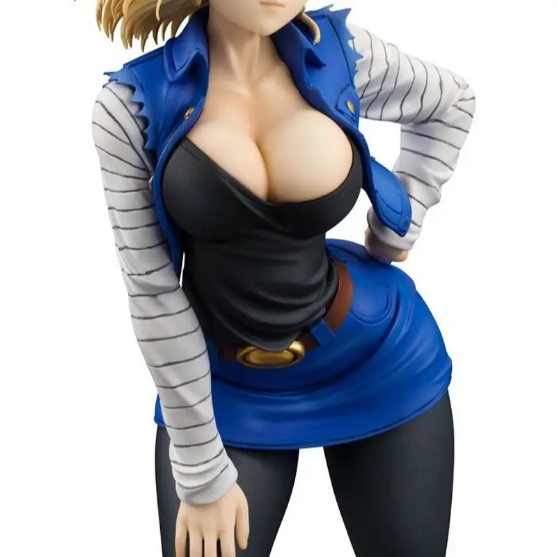 20cm Dragon Ball Z Lazuli Android 18 Standing Posture Anime Doll Figure Sexy Toys Collection For Friends Kids Birthday Gifts