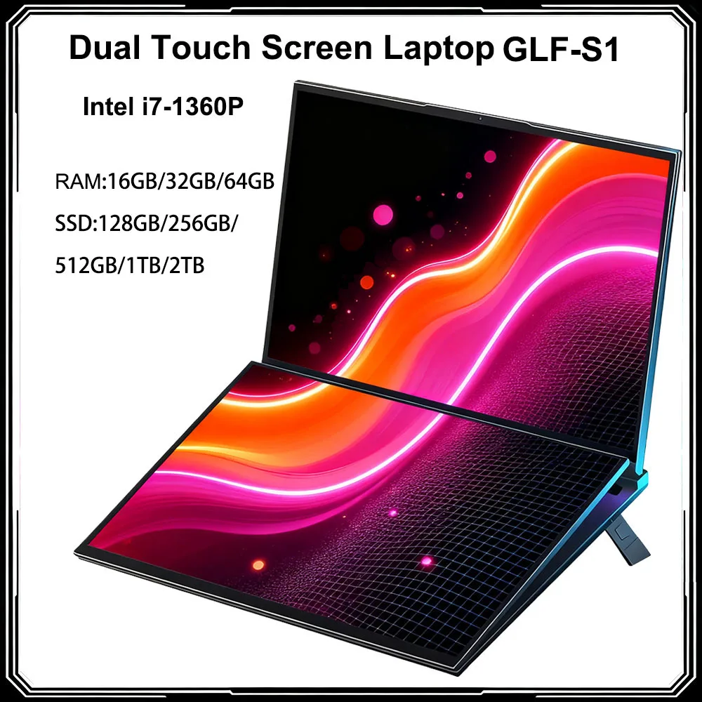 16'' Dual Touch Screen Laptop Intel Core I5 12450H Windows 11 Dual DDR4 32GB RAM M.2 2280 4TB MAX SSD High Speed WIFI for Office