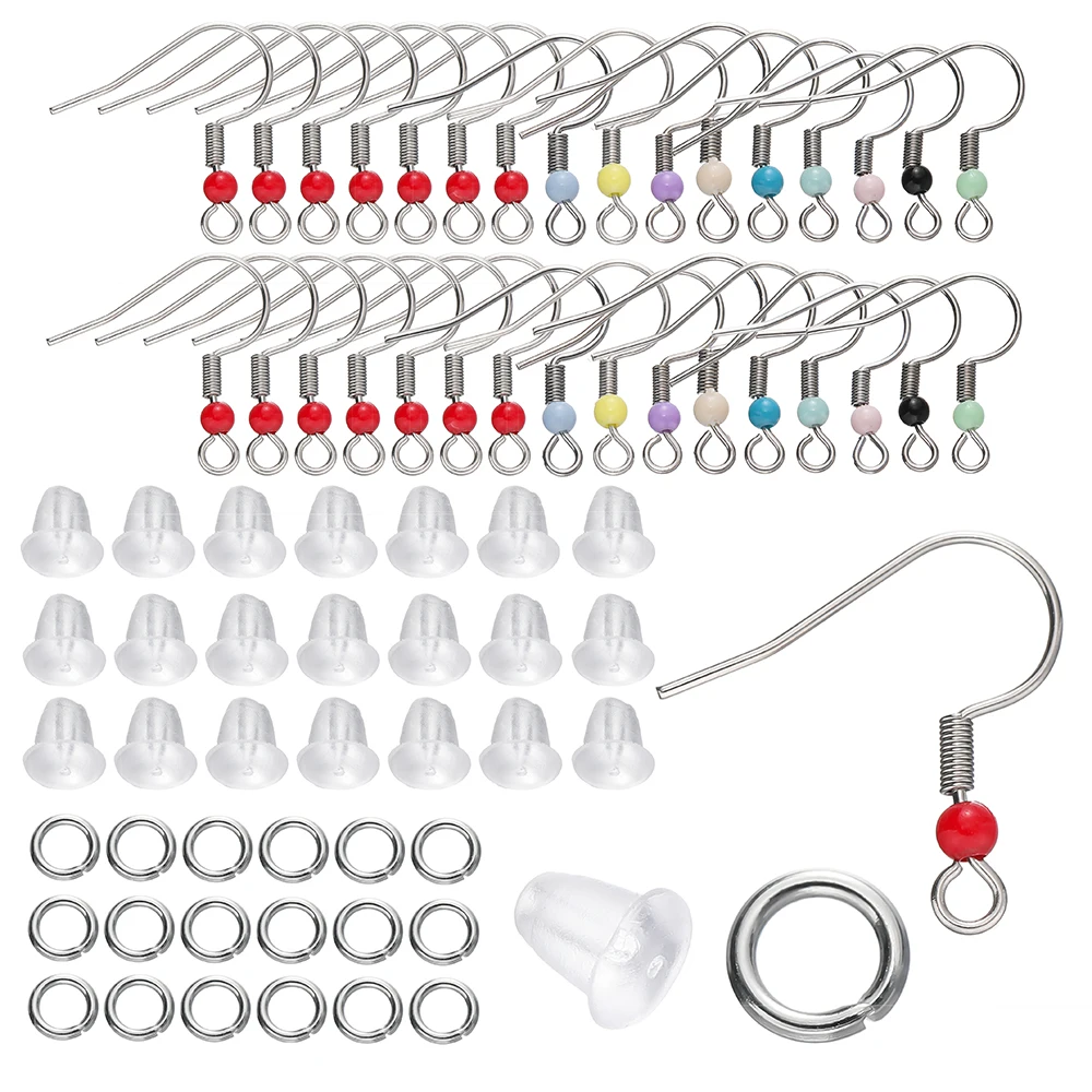 

900pcs/Set Earrings Set Stainless Steel Earring Hooks Open Jump Rings Ear Plug Connects for DIY Jewelry Making Findings Supplies