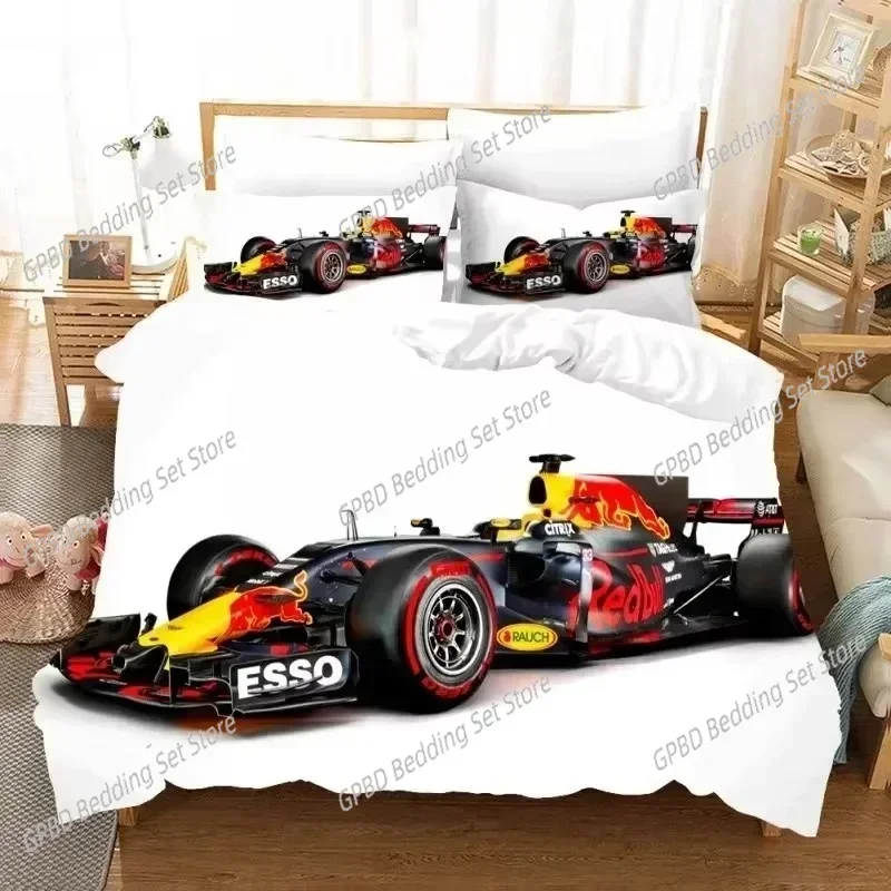 3D Print  Red Racing Car F1 Game Racer Comfortable Duvet Cover Pillowcase Bedding Set Children Bedroom Decoration Home Textile