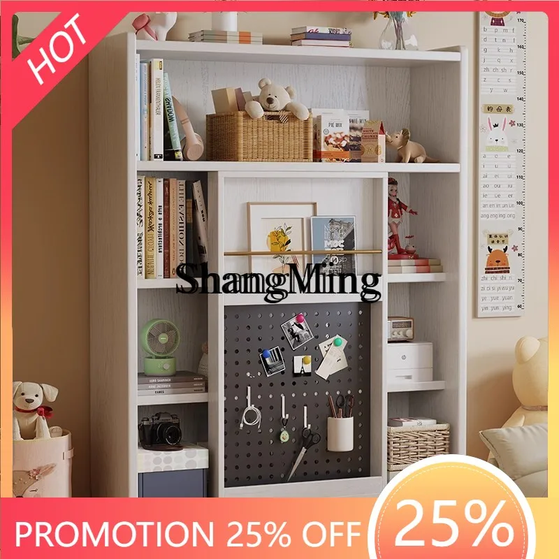 

SM wood bookshelf floor-to-ceiling storage cabinet integrated living room wall multi-layer picture book rack sliding door