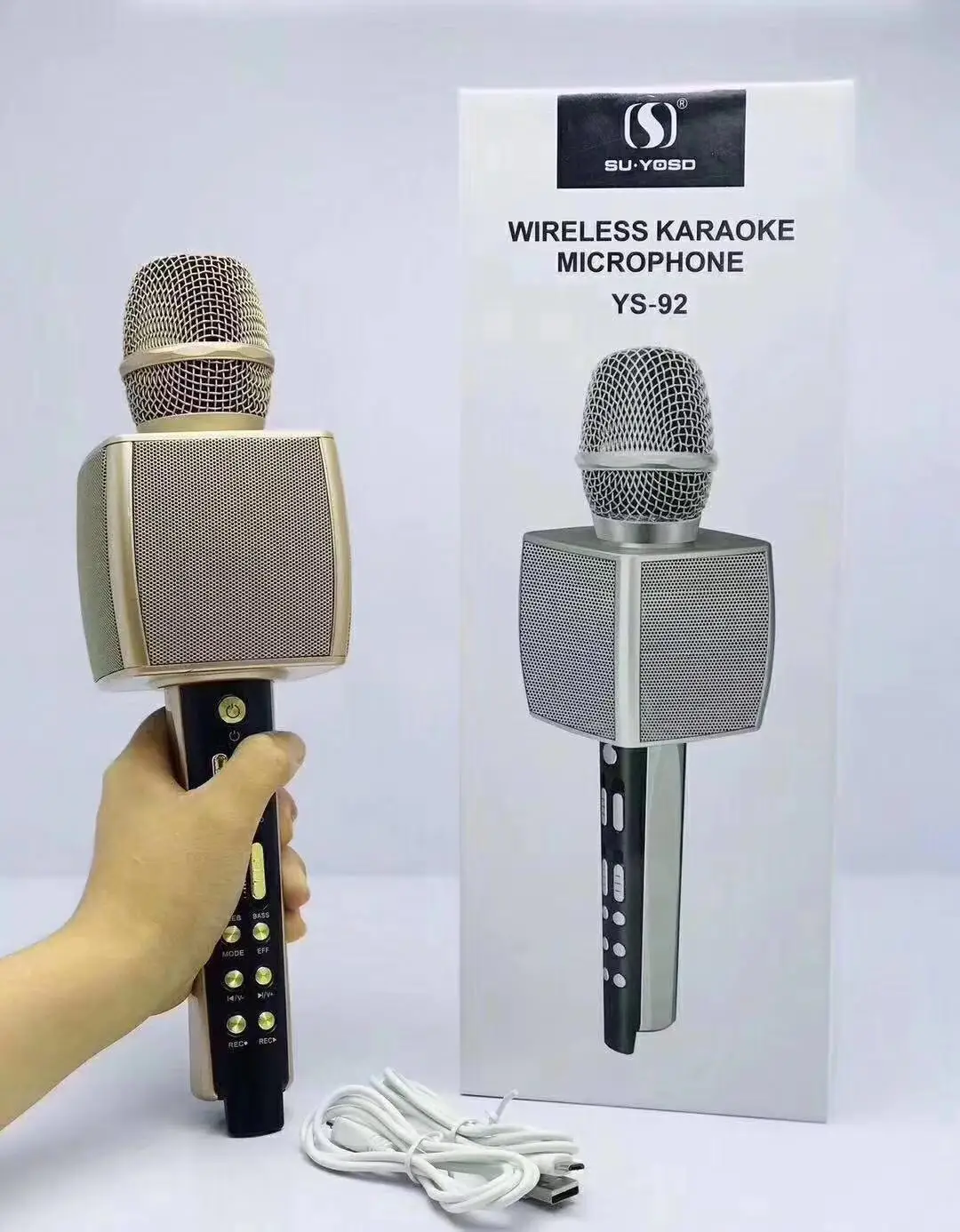 Bluetooth Microphone Ys-92 Karaoke Gadget Comes with Sound Card Universal Singing Wireless Microphone