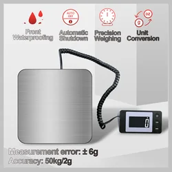 High-precision Digital Scale 50kg/2g Electronic Platform Scale Wired/Wireless Parcel Pet Express Weighing Scale with Backlight