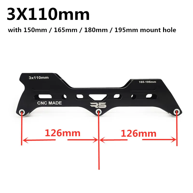 R5 Blance 3*110mm 246mm 3*125mm 260mm Inline Skates Frame for Slalom Skates Convert to 3 Wheels Speed Skating Shoes 165mm Alloy