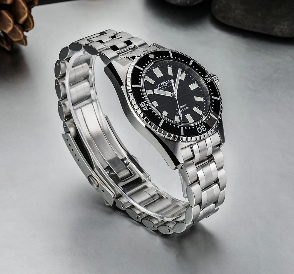 الأخطبوط كراكن 2025 جديد ساعة ميكانيكية أوتوماتيكية للرجال NH35 ريترو 39 مللي متر الياقوت الزجاج الفولاذ المقاوم للصدأ مضيئة Reloj Hombre