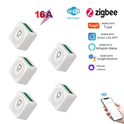 Tuya Zigbee Mini DIY inteligentny przełącznik Wifi włącznik światła Led moduł wsparcia 2 Way przekaźnik czasowy z Google Alexa domu Alice inteligentne życie