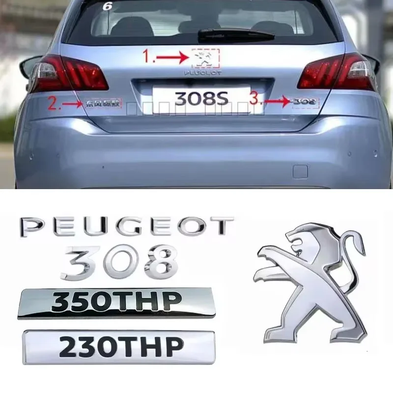 

Car Rear Trunk Emblem Sticker for Peugeot 108 206 207 301 306 307 408 508 2008 3008 4008 5008 Auto Tail Logo Badge Decoration