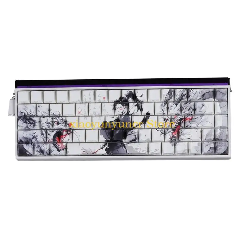 

P9JB Tactiled Side Printed Keycaps Professional PBT Dragon Theme Upgrades for PC Mechanical Keyboards 60% 68% Pattern