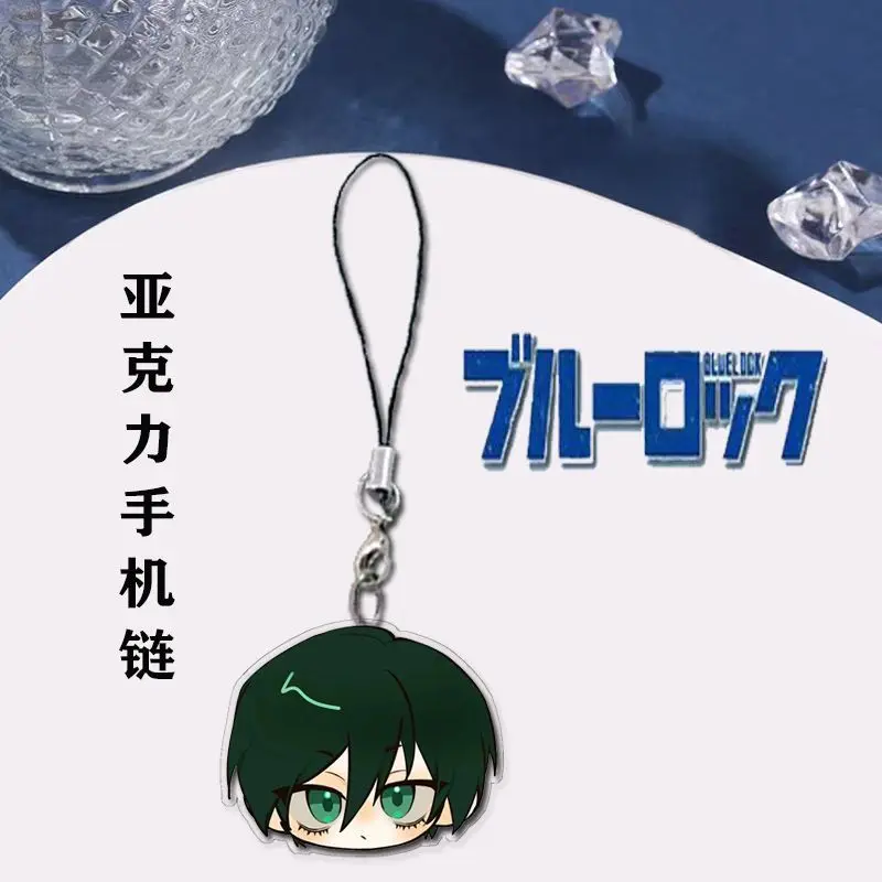 Blue Lock Mikage Reo Yoichi Isagi Anime cadena para teléfono móvil personalidad creativa llavero desmontable estudiante bolso escolar colgante