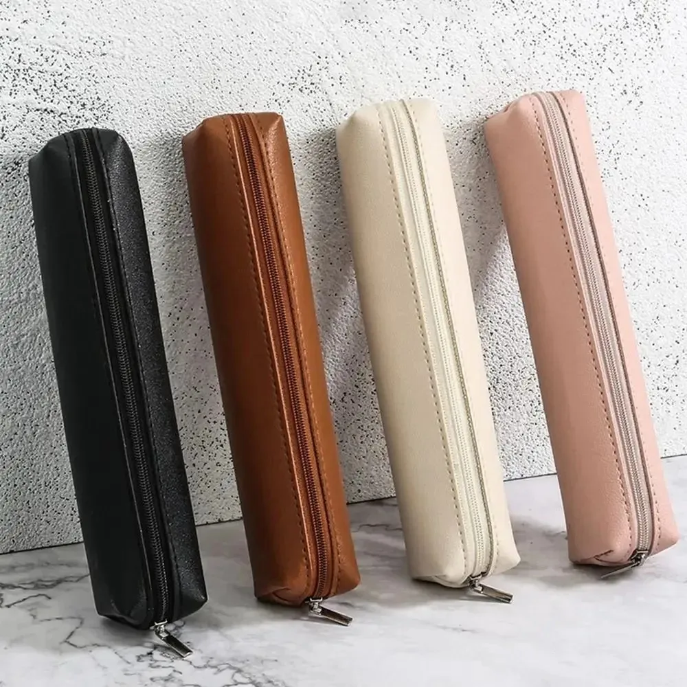 1pc Mini Makeup Pencil Case Bag, Premium Faux Leather Pencil Case: The Perfect Combination of Fashion and Function