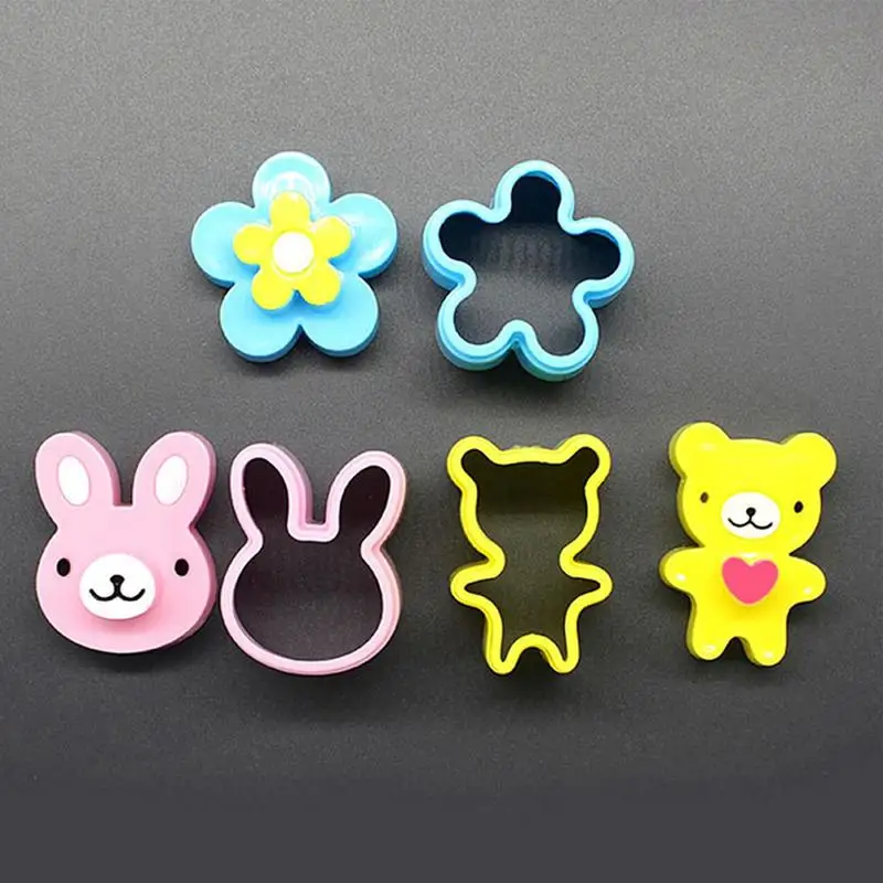 3 Pcs חמוד חותכי כריך מיני מעצב את סט לילדים פלסטיק בנטו חותך כלי תבניות לחם ביסקוויט מובלט מכשיר