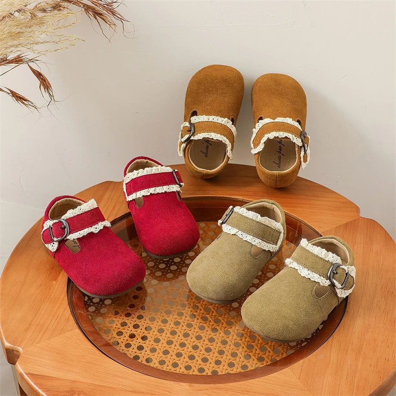 

Baby Girls Casual Shoes Spring Autumn Children Lace Princess Shoes Non-slip Soft Sole Comfortable Toddler Kids Lightweight Shoes