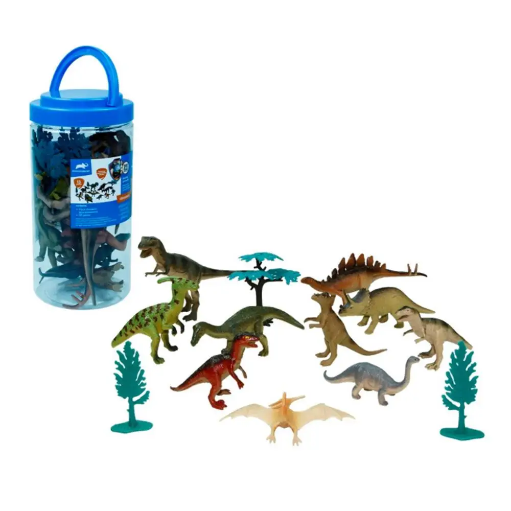 Vardem toy 23Cm bucket 13 pezzi dinosaur figure game set